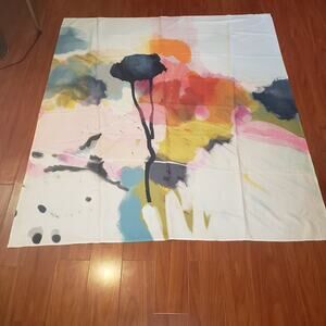 Society 6  Fabric Panel Abstract Wall Hanging 51 x 58 "Flower Paysage" New